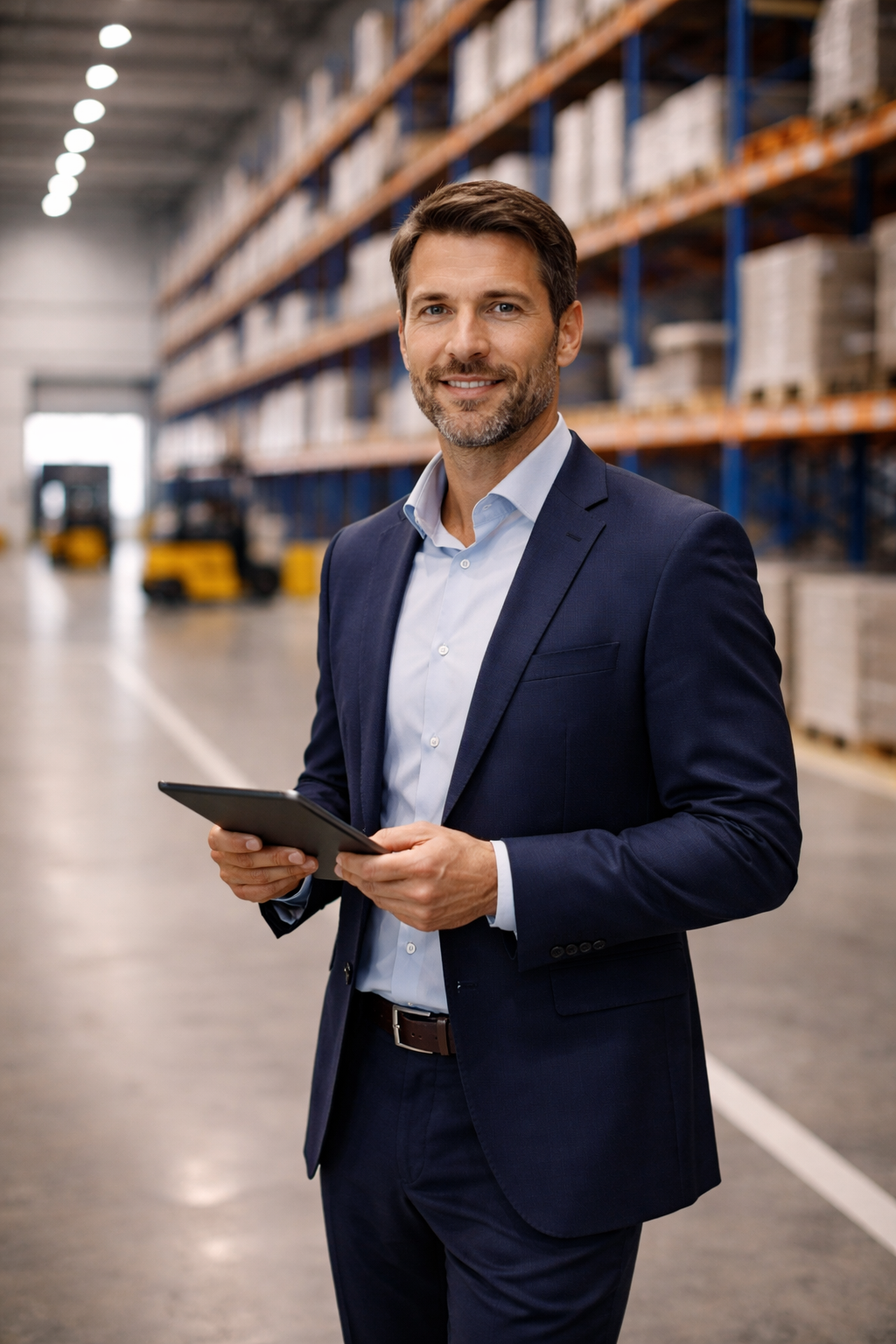 Portrait d’un manager supply chain dans un entrepôt